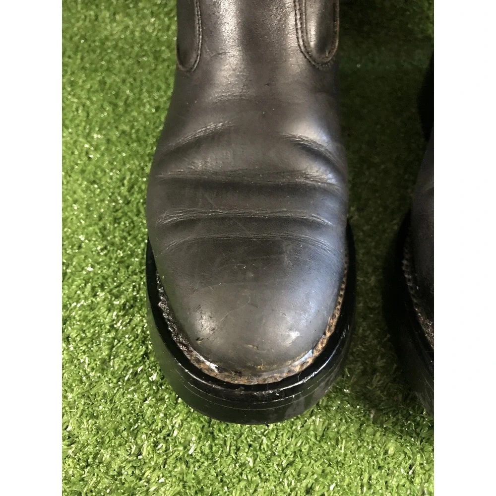 Vintage Harley Davidson USA Black Leather Motorcycle Cowboy Boots Mens 9